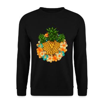 Sommerurlaub Geschenk Frucht Tropische Ananas - Unisex Pullover - Schwarz - Vorne - Alina (178cm) & Michal (187cm)