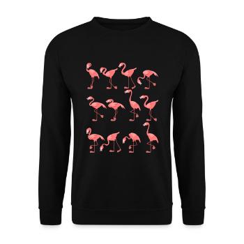 Flamant - Sweat-shirt Unisexe - noir - Devant - Alina (178cm) & Michal (187cm)