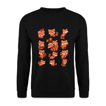 Roter Panda - Unisex Pullover - Schwarz - Vorne - Alina (178cm) & Michal (187cm)