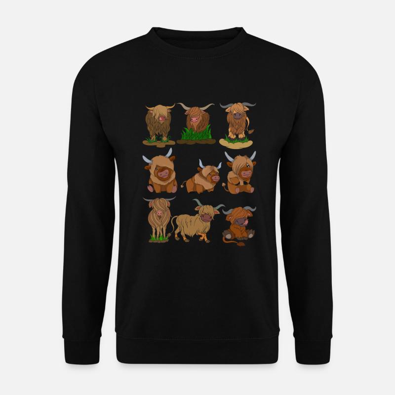 Schottisches Hochlandrind - Unisex Pullover - Schwarz