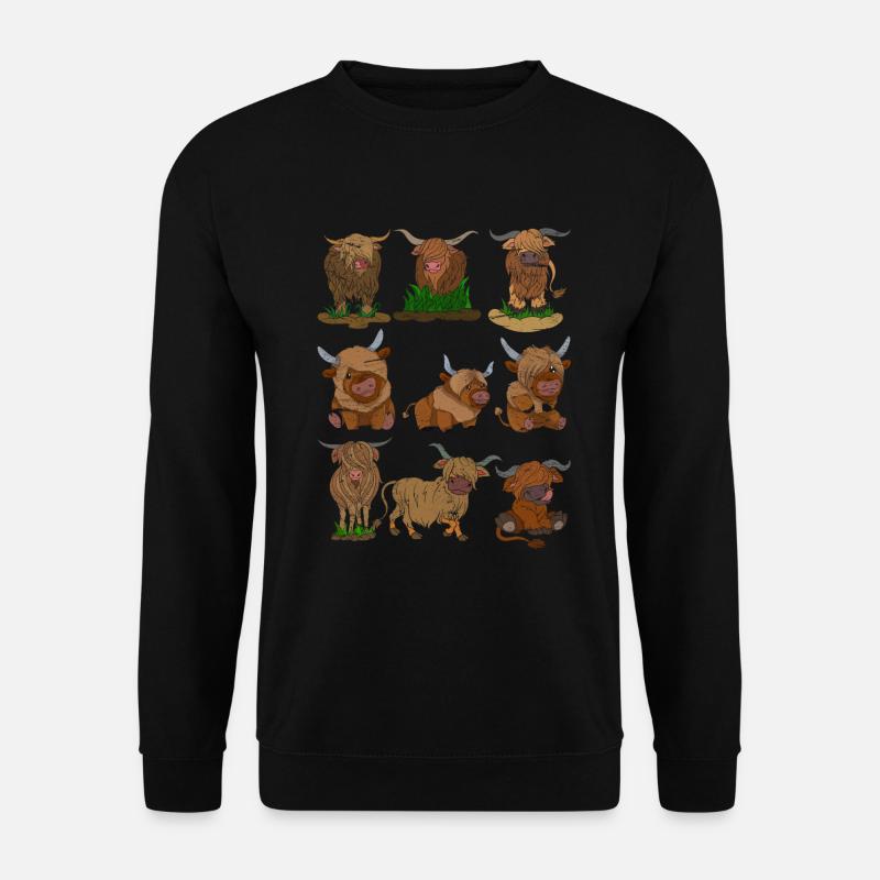 Scottish Highland Cattle - Unisex Sweatshirt - black