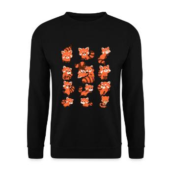 Roter Panda - Unisex Pullover - Schwarz - Vorne - Alina (178cm) & Michal (187cm)