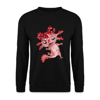 Axolotl - Sweat-shirt Unisexe - noir - Devant - Alina (178cm) & Michal (187cm)