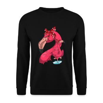 Flamant - Sweat-shirt Unisexe - noir - Devant - Alina (178cm) & Michal (187cm)