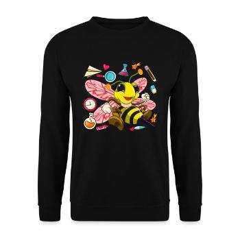 School Animal Motif Gift School Beginners Bee - Unisex Sweatshirt - black - Front - Alina (178cm) & Michal (187cm)