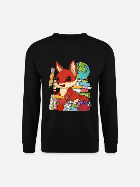 Einschulung Tier Geschenk Grundschule Fuchs - Unisex Pullover - Schwarz