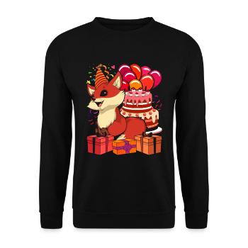 Cadeau de fête d’anniversaire Animal Fox - Sweat-shirt Unisexe - noir - Devant - Alina (178cm) & Michal (187cm)
