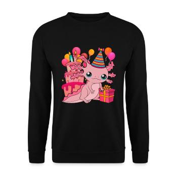 Fête d’anniversaire Cadeau Animal Axolotl - Sweat-shirt Unisexe - noir - Devant - Alina (178cm) & Michal (187cm)