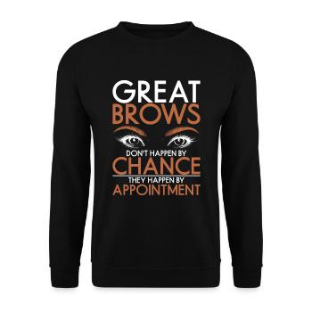 Eyebrow Beautician Gift Brow Artist - Unisex Sweatshirt - black - Front - Alina (178cm) & Michal (187cm)