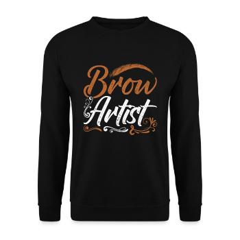 Make Up Artist Geschenk Beauty Brow Artist - Unisex Pullover - Schwarz - Vorne - Alina (178cm) & Michal (187cm)