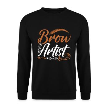 Eyebrow Beautician Gift Brow Artist - Unisex Sweatshirt - black - Front - Alina (178cm) & Michal (187cm)