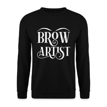 Eyebrow Beautician Gift Brow Artist - Unisex Sweatshirt - black - Front - Alina (178cm) & Michal (187cm)