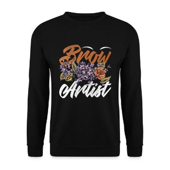 Make Up Artist Gift Beauty Brow Artist - Unisex Sweatshirt - black - Front - Alina (178cm) & Michal (187cm)