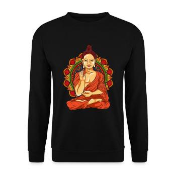Yoga Méditation Bouddhisme Mandala Bouddha - Sweat-shirt Unisexe - noir - Devant - Alina (178cm) & Michal (187cm)