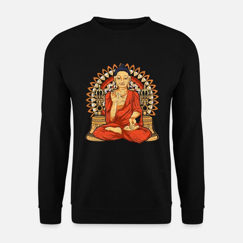 Spiritualität Meditation Buddhist Mandala Buddha - Unisex Pullover - Schwarz