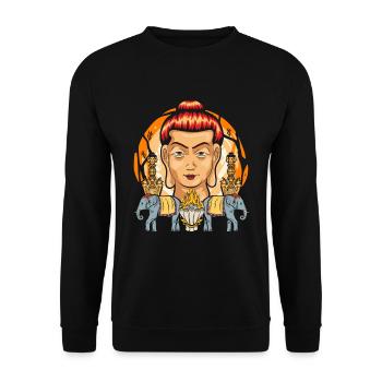 Hinduismus Spiritualität Geschenk Yoga Buddha - Unisex Pullover - Schwarz - Vorne - Alina (178cm) & Michal (187cm)