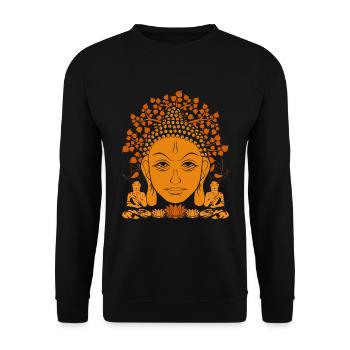 Bouddhisme Idée cadeau bouddhiste Bouddha - Sweat-shirt Unisexe - noir - Devant - Alina (178cm) & Michal (187cm)