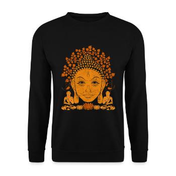 Buddha - Unisex Pullover - Schwarz - Vorne - Alina (178cm) & Michal (187cm)