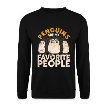 Animal Lovers Gift Animal Funny Penguin - Unisex Sweatshirt - black - Front - Alina (178cm) & Michal (187cm)