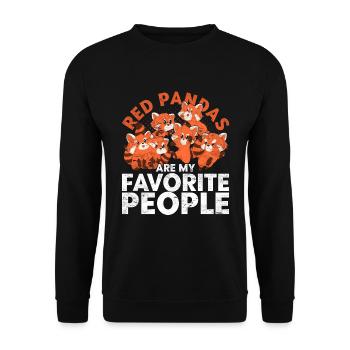 Animal Lovers Gift Animal Funny Red Panda - Unisex Sweatshirt - black - Front - Alina (178cm) & Michal (187cm)