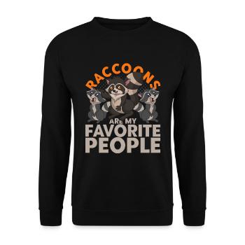 Funny gift idea animal motif raccoon - Unisex Sweatshirt - black - Front - Alina (178cm) & Michal (187cm)
