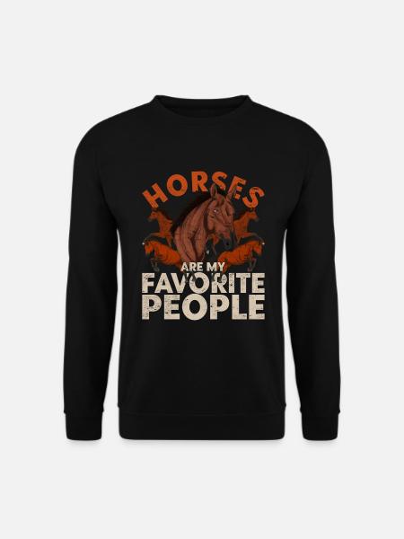 Reiter Tierliebhaber Geschenk Tier Lustiges Pferd - Unisex Pullover - Schwarz