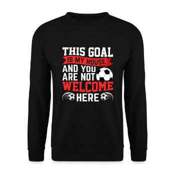 This Goal Is My House Lustige Fußball - Unisex Pullover - Schwarz - Vorne - Alina (178cm) & Michal (187cm)