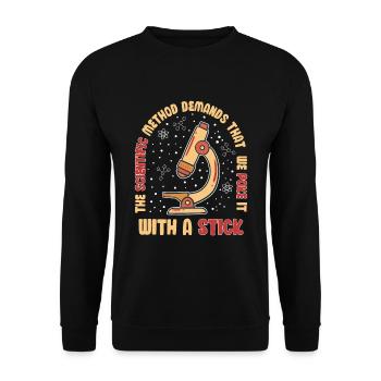 Wissenschaftliche Methode Poke Funny - Unisex Pullover - Schwarz - Vorne - Alina (178cm) & Michal (187cm)