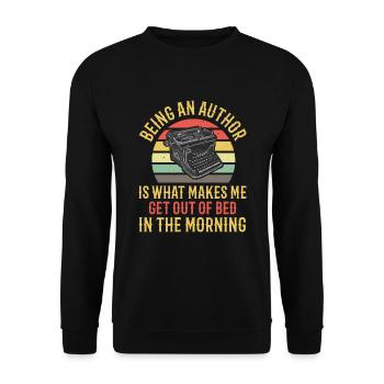 Being an author wakes me up in the morning fun book - Unisex Sweatshirt - black - Front - Alina (178cm) & Michal (187cm)