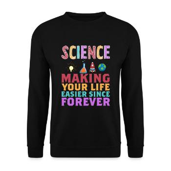 La science vous facilite la vie Drôle - Sweat-shirt Unisexe - noir - Devant - Alina (178cm) & Michal (187cm)