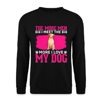 I Love Dog Labrador Retriever Funny - Unisex Sweatshirt - black - Front - Alina (178cm) & Michal (187cm)