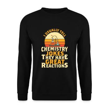 Ich Erzähle Normalerweise Chemie Witze Spaß - Unisex Pullover - Schwarz - Vorne - Alina (178cm) & Michal (187cm)