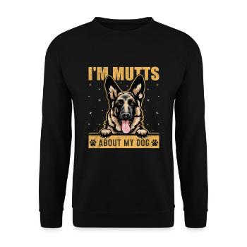 I'm Mutts About Dog German Shepherd Funny - Unisex Sweatshirt - black - Front - Alina (178cm) & Michal (187cm)