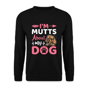 I'm Mutts About Dog Poodle Funny Dog Owners - Unisex Sweatshirt - black - Front - Alina (178cm) & Michal (187cm)