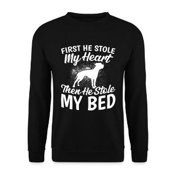 American Bulldog He Has My Heart - Unisex Sweatshirt - black - Front - Alina (178cm) & Michal (187cm)