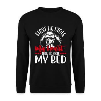 Shih Tzu First He Stole My Heart Funny - Unisex Sweatshirt - black - Front - Alina (178cm) & Michal (187cm)