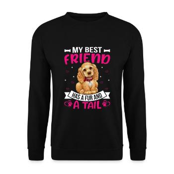 Cocker Spaniel Best Friend Has Fur and Tail - Unisex Sweatshirt - black - Front - Alina (178cm) & Michal (187cm)