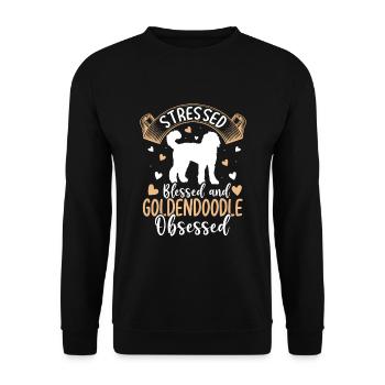 Gesegneter Goldendoodle Besessener Lustiger - Unisex Pullover - Schwarz - Vorne - Alina (178cm) & Michal (187cm)