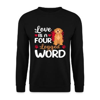 Goldendoodle Liebe Vierbeiner Wort Lustiger - Unisex Pullover - Schwarz - Vorne - Alina (178cm) & Michal (187cm)