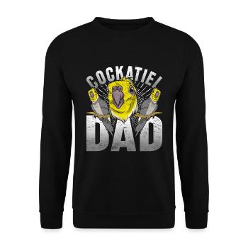 Cockatiel Papa Father's Day Cockatiel - Unisex Sweatshirt - black - Front - Alina (178cm) & Michal (187cm)
