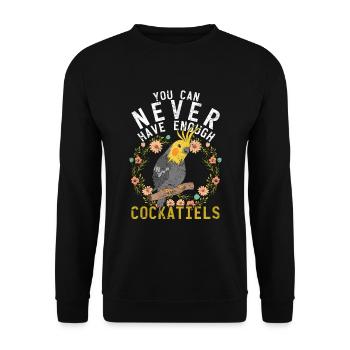 Pet Bird Lover Gift Cockatiel - Unisex Sweatshirt - black - Front - Alina (178cm) & Michal (187cm)
