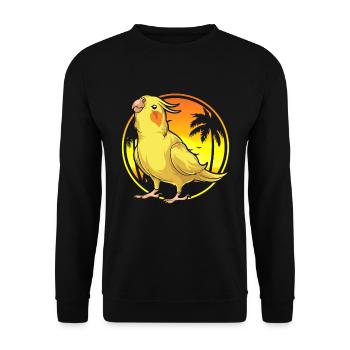 Summer Sunset Bird Cockatiel - Unisex Sweatshirt - black - Front - Alina (178cm) & Michal (187cm)