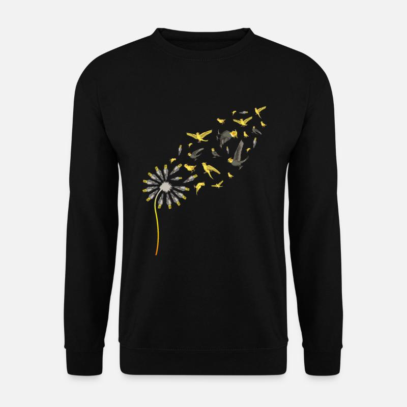 Vogel Haustier Geschenk Pusteblume Nymphensittich - Unisex Pullover - Schwarz