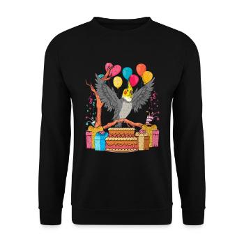 Bird Birthday Gift Cockatiel - Unisex Sweatshirt - black - Front - Alina (178cm) & Michal (187cm)