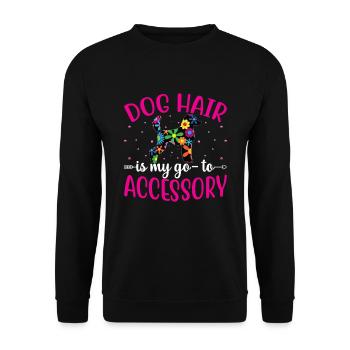 Pudel Hundehaar Ist Mein Accessoire Lustige - Unisex Pullover - Schwarz - Vorne - Alina (178cm) & Michal (187cm)