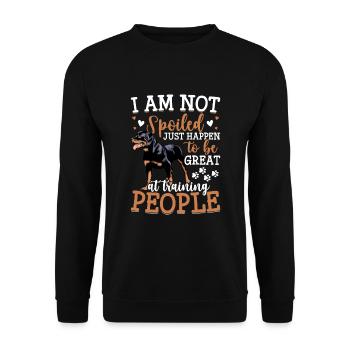 Rottweiler I'm not spoiled funnier - Unisex Sweatshirt - black - Front - Alina (178cm) & Michal (187cm)