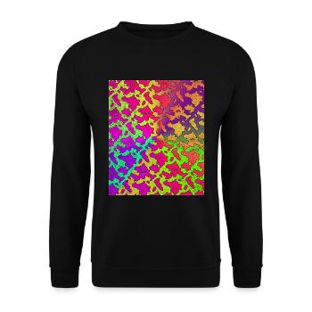 Taches de vache colorées Farm Animal Gift Cow - Sweat-shirt Unisexe - noir - Devant - Alina (178cm) & Michal (187cm)