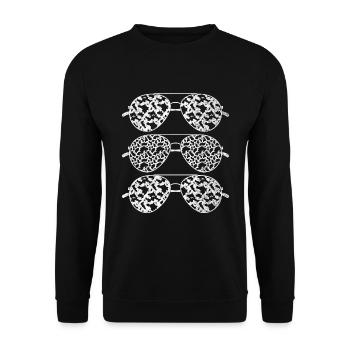 Cow Spots Lunettes de soleil Farm Animal Gift Vache - Sweat-shirt Unisexe - noir - Devant - Alina (178cm) & Michal (187cm)