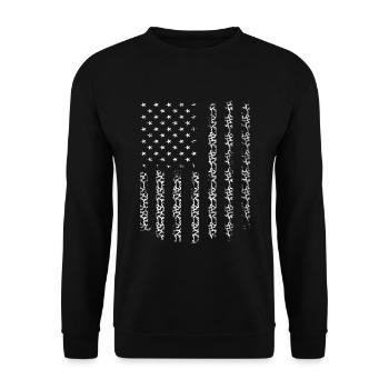 Cow Spots USA Flag America Cadeau Animal Vache - Sweat-shirt Unisexe - noir - Devant - Alina (178cm) & Michal (187cm)