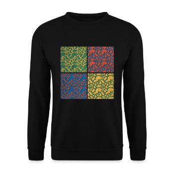 Cow Spots Pop Art Cow - Sweat-shirt Unisexe - noir - Devant - Alina (178cm) & Michal (187cm)